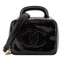 Chanel Vintage Timeless Zip Around Vanity Case Patent Small