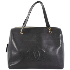 Chanel Vintage Timeless Zip Satchel Caviar Large
