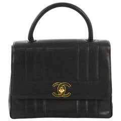 Chanel Vintage Top Handle Bag Vertical Quilt Caviar Jumbo