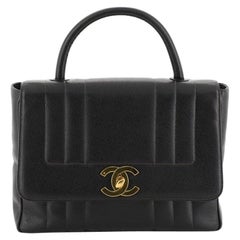 Chanel Vintage Top Handle Bag Vertikale Steppdecke Kaviar Jumbo