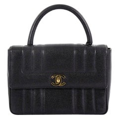 Chanel Vintage Top Handle Bag Vertical Quilt Caviar Medium