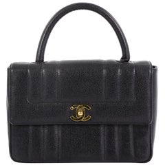 Chanel Vintage Top Handle Bag Vertical Quilt Caviar Medium