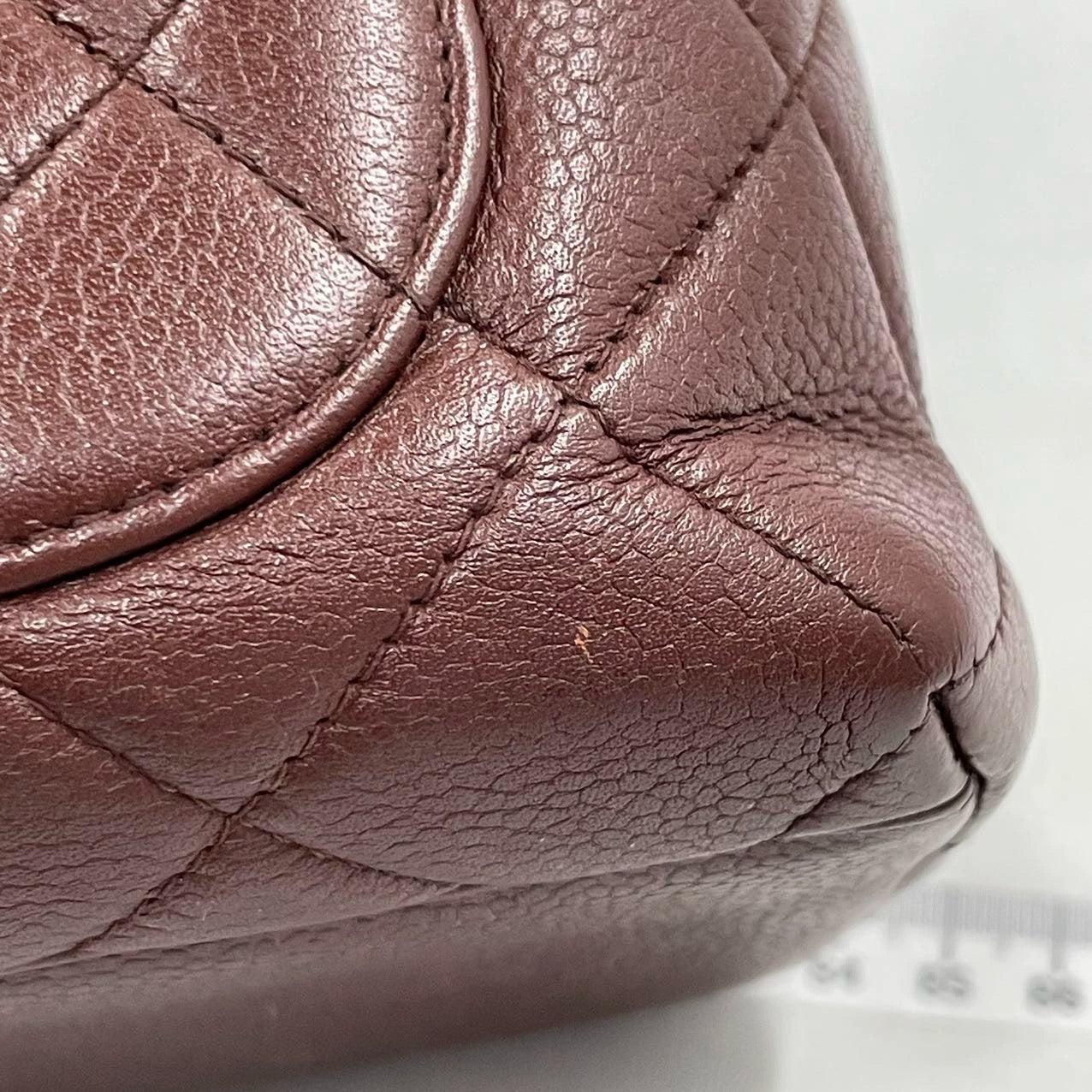 Chanel Vintage Top Handle Kelly Caramel Flap Bag Caviar Leather 24k Gold Plated For Sale 5