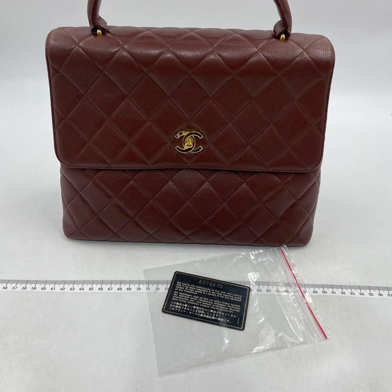 Chanel Vintage Top Handle Kelly Caramel Flap Bag Caviar Leather 24k Gold Plated For Sale 4