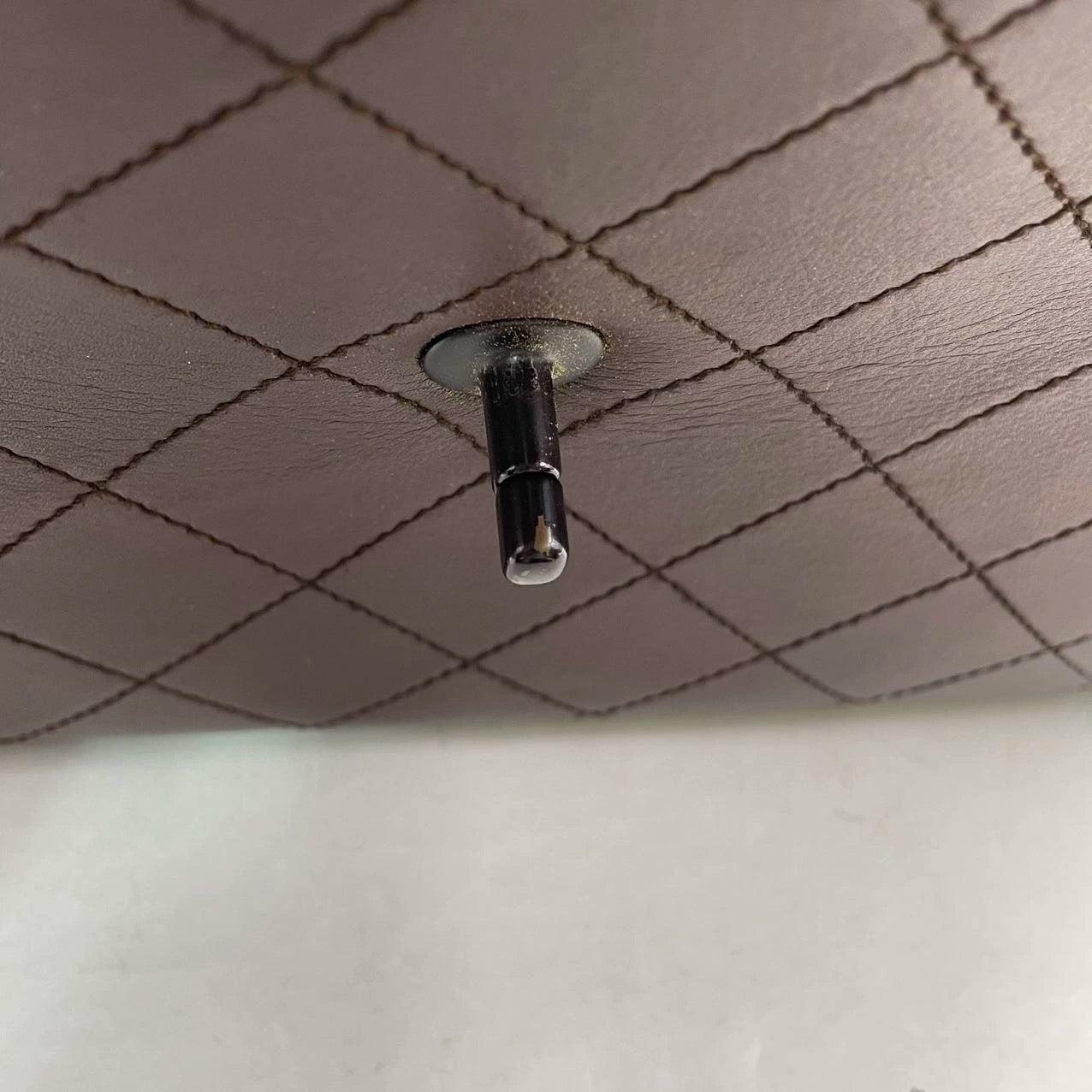 Chanel Vintage Top Handle Kelly Flap Bag Brown Cannage Lambskin Leather, 1997-99 For Sale 9