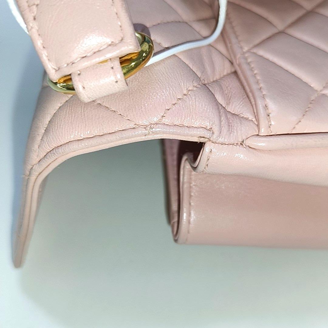 Chanel Vintage Top Handle Trendy CC Kelly Flap Bag Pink Cannage Lambskin Leather 5