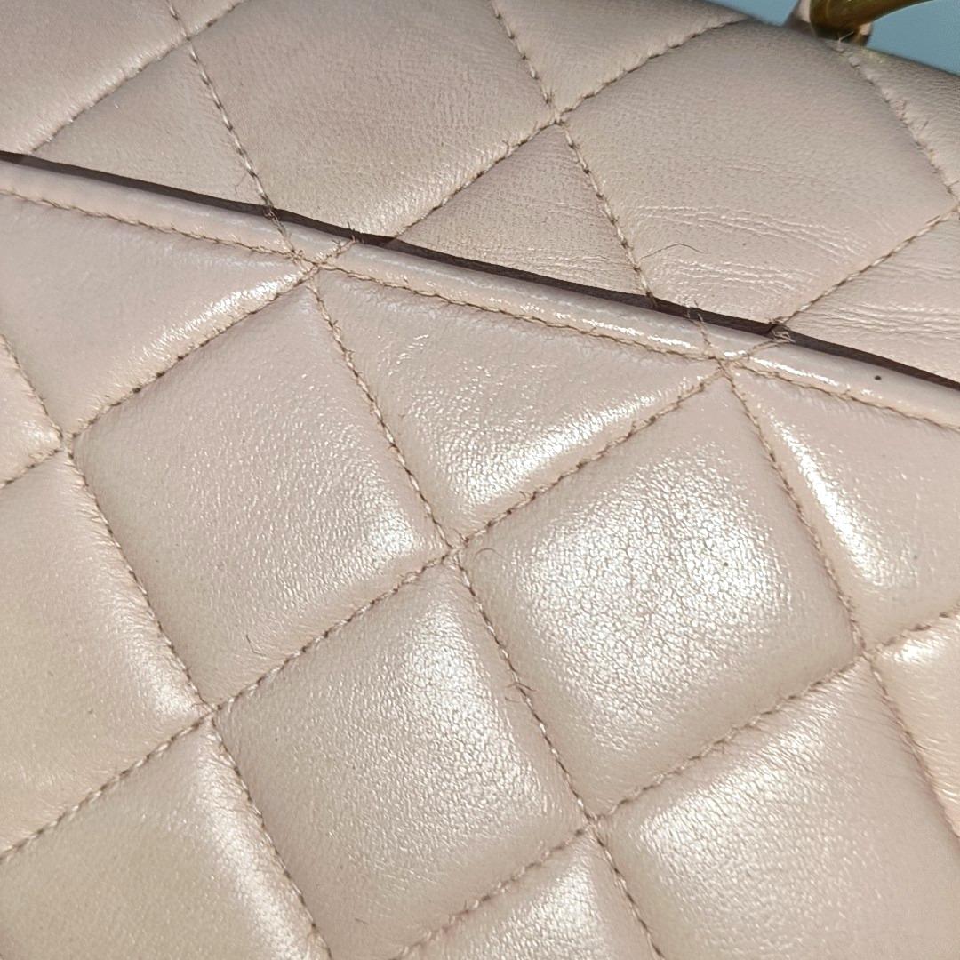 Chanel Vintage Top Handle Trendy CC Kelly Flap Bag Pink Cannage Lambskin Leather 11