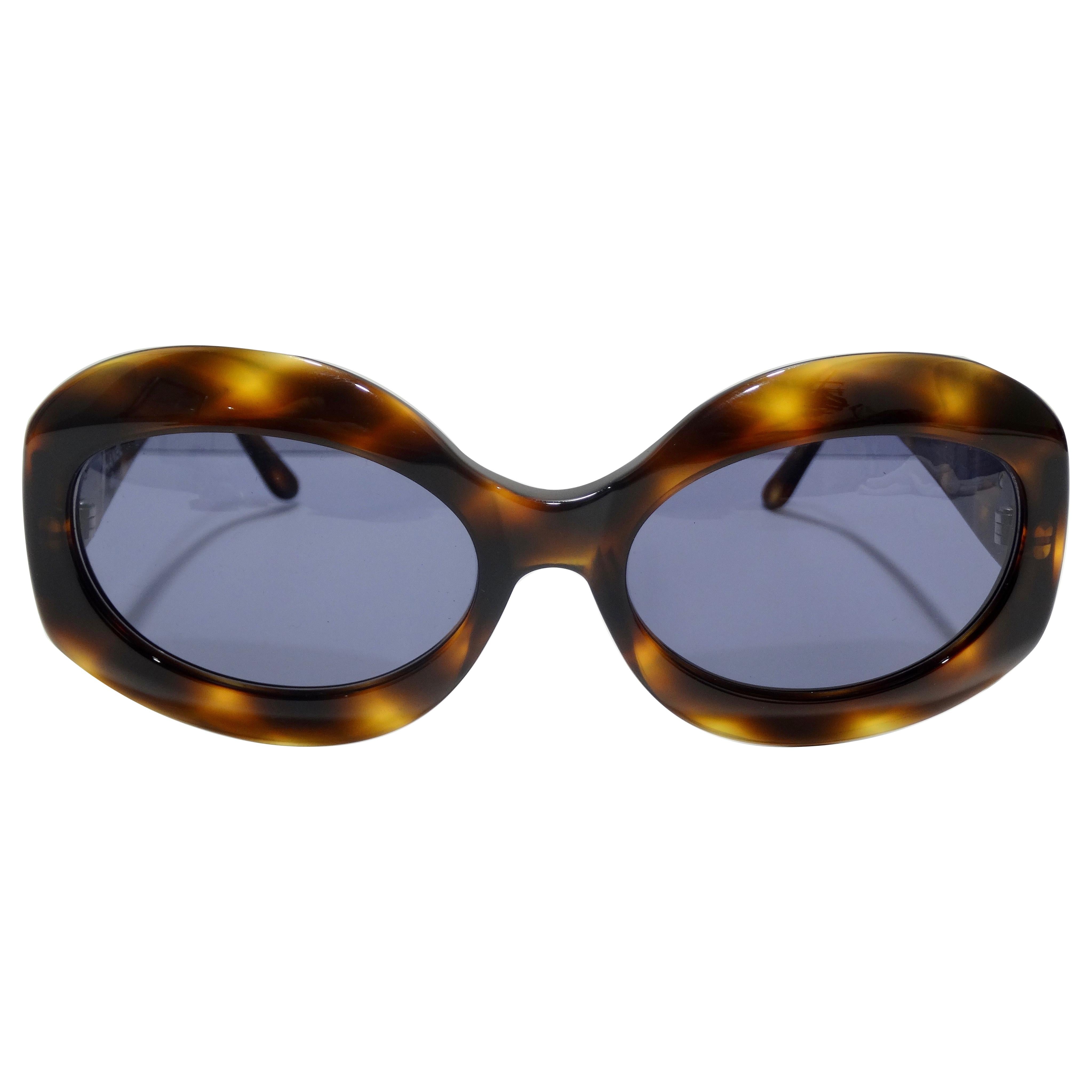 Vintage CHANEL Tortoise shell wrap sunglasses by Chanel