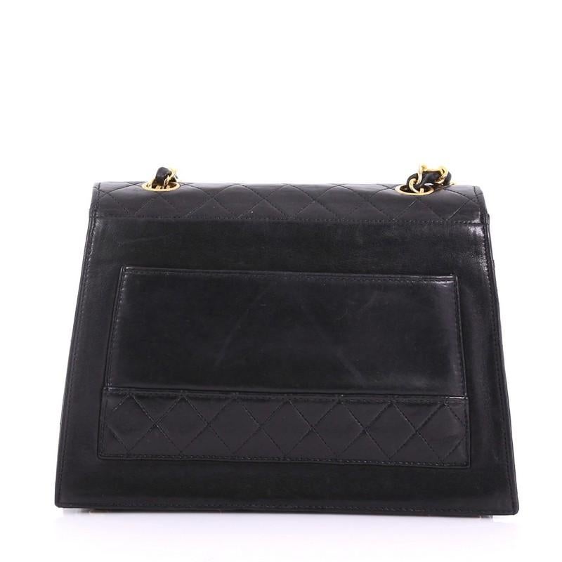 Chanel Vintage Trapezoid CC Flap Bag Leather Small In Good Condition In NY, NY