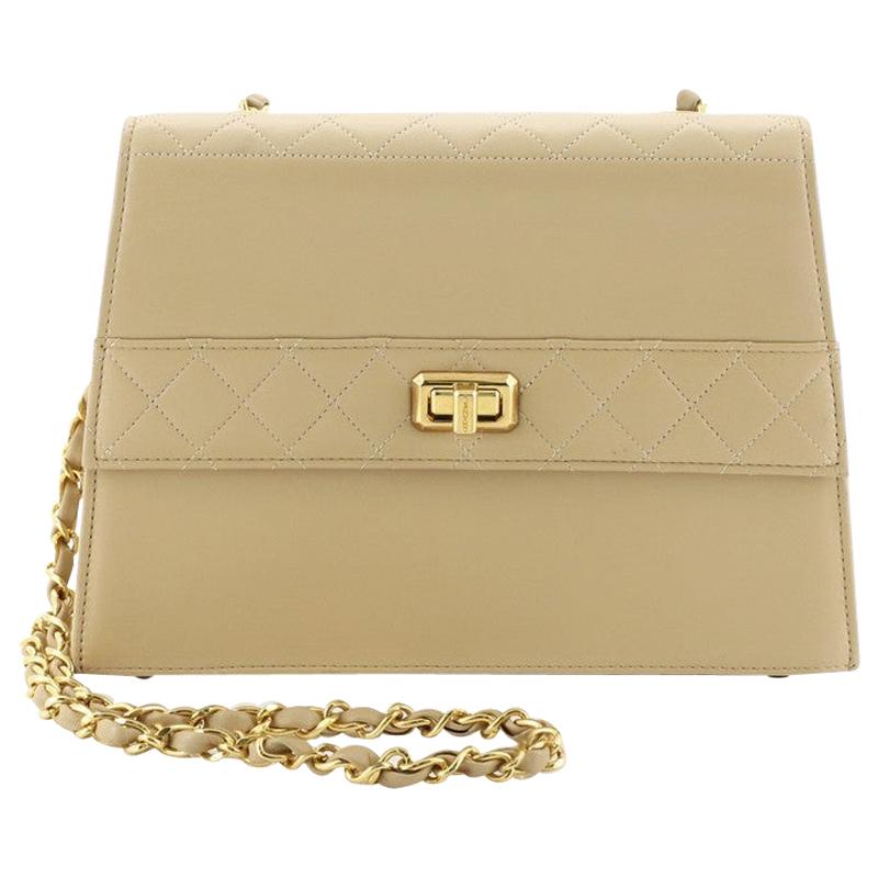 Chanel Vintage Trapezoid CC Flap Bag Leather Small