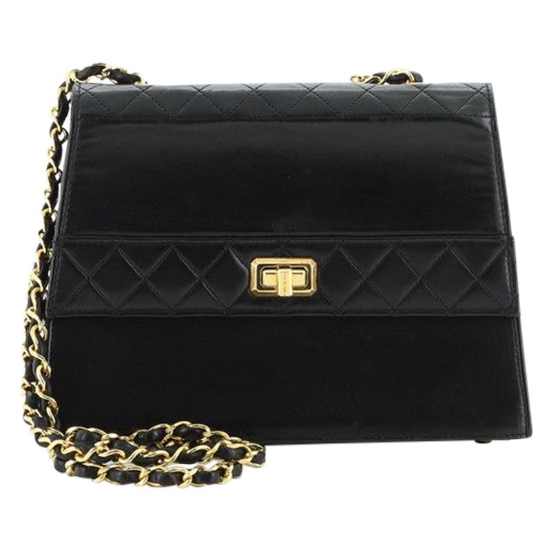 Chanel Vintage Trapezoid CC Flap Bag Leather Small