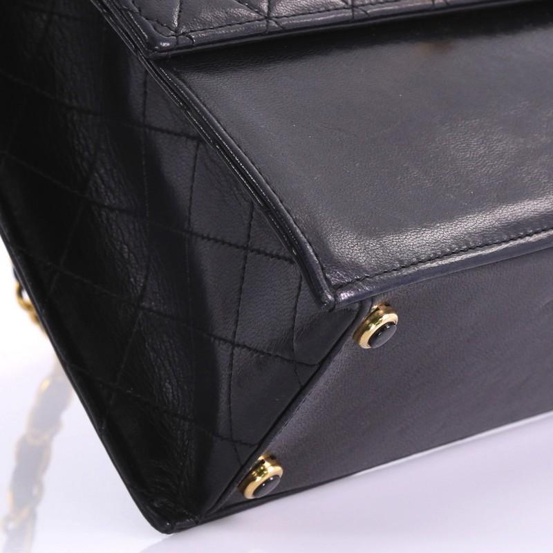 Women's Chanel Vintage Trapezoid Flap Lock Bag Leather Medium