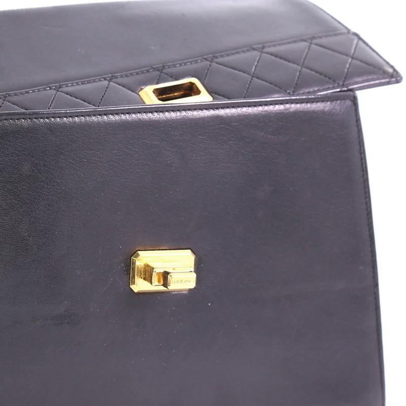 Chanel Vintage Trapezoid Flap Lock Bag Leather Medium 1