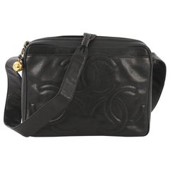Chanel Vintage Triple CC Camera Shoulder Bag Caviar Medium
