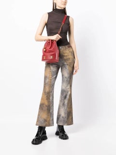 Chanel Vintage Triple CC Red Caviar Crossbody Shoulder Tote