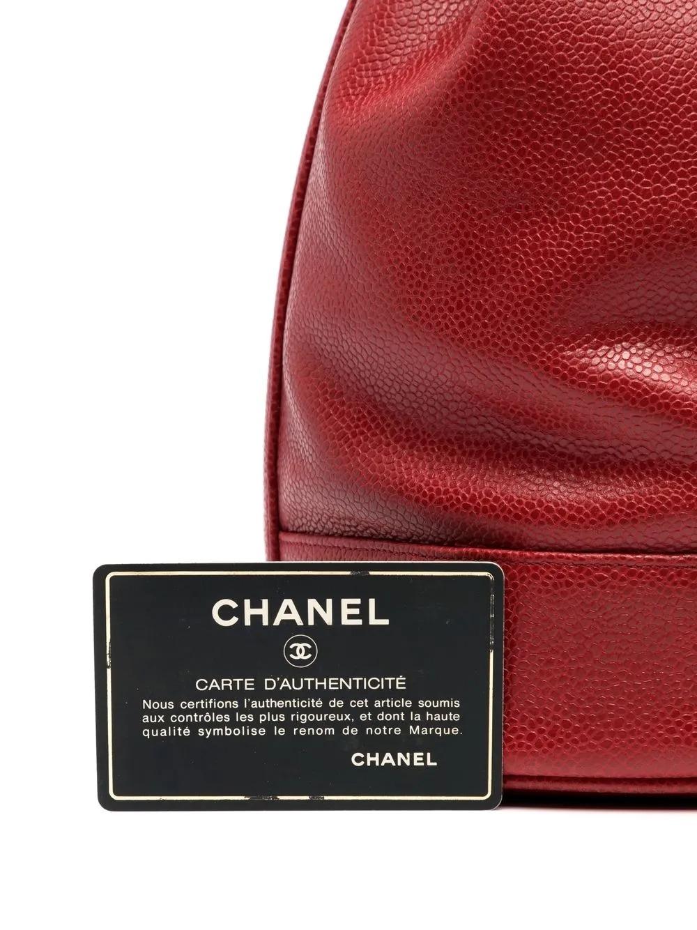Chanel Vintage Triple CC Red Caviar Crossbody Shoulder Tote im Angebot 2