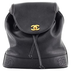 Chanel Vintage Triple Stitched CC Flap Backpack Caviar Medium