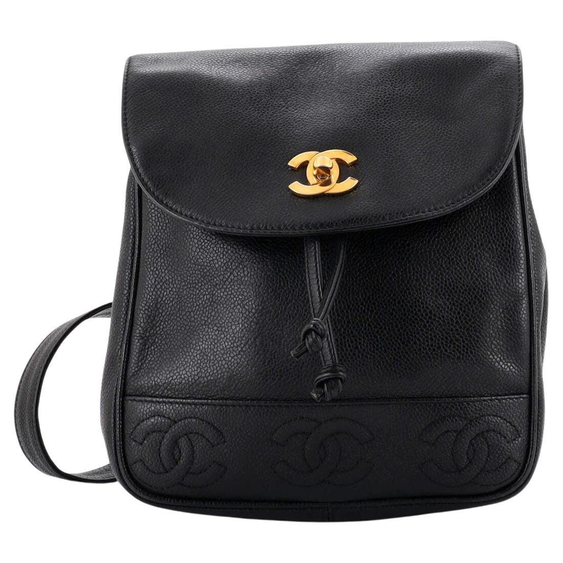 Chanel Vintage CC Mini Drawstring Backpack at 1stDibs