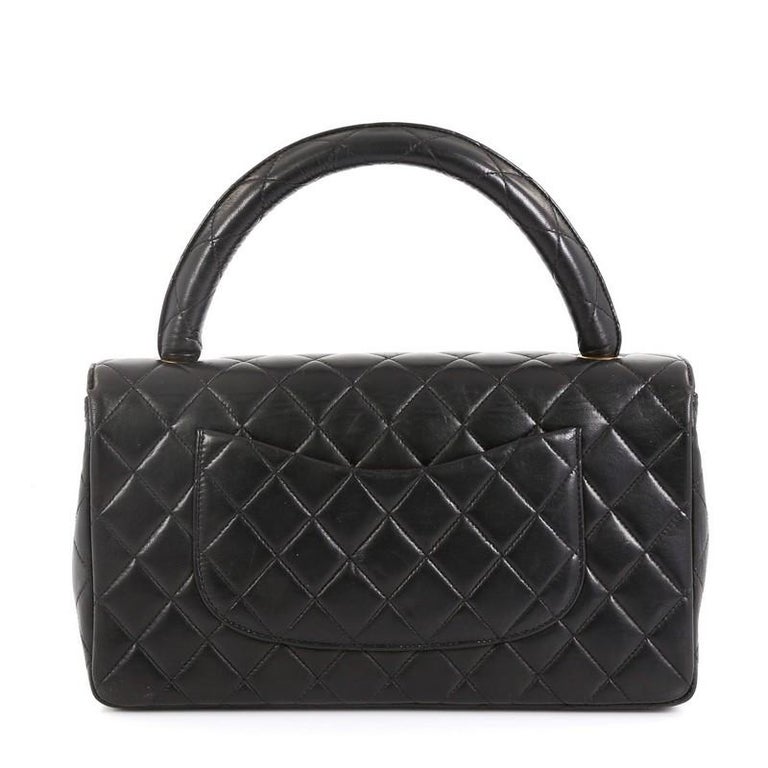 Chanel Vintage Twin Top Handle Flap Bag Quilted Lambskin Medium at ...
