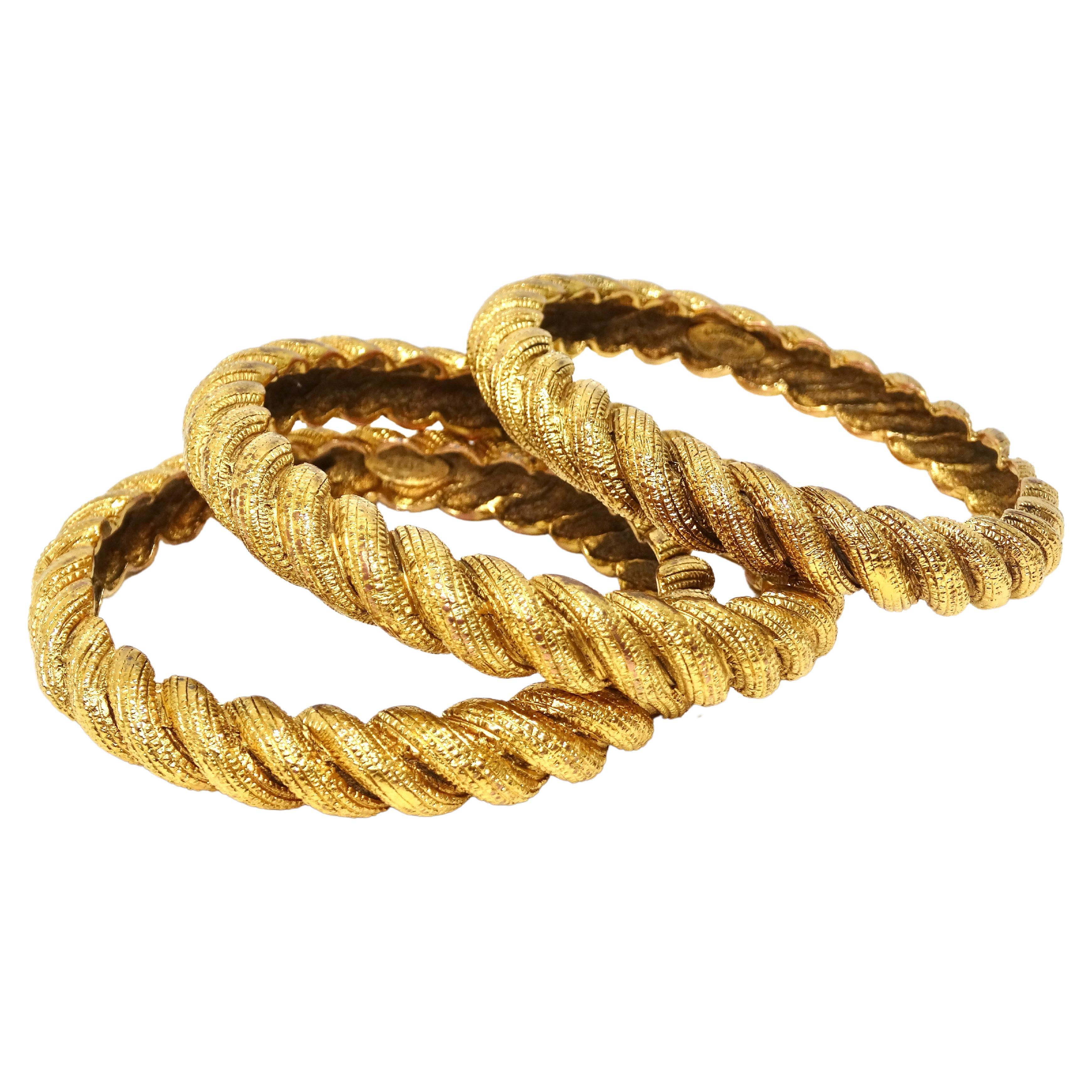 Chanel Vintage Twist Bangle Set