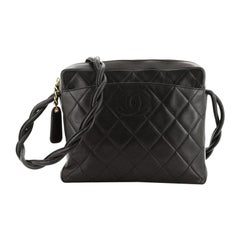 Chanel Vintage Twisted CC Camera Shoulder Bag Quilted Lambskin Small