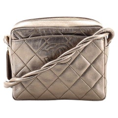 Chanel Vintage Twisted CC Camera Shoulder Bag Quilted Metallic Lambskin Mini