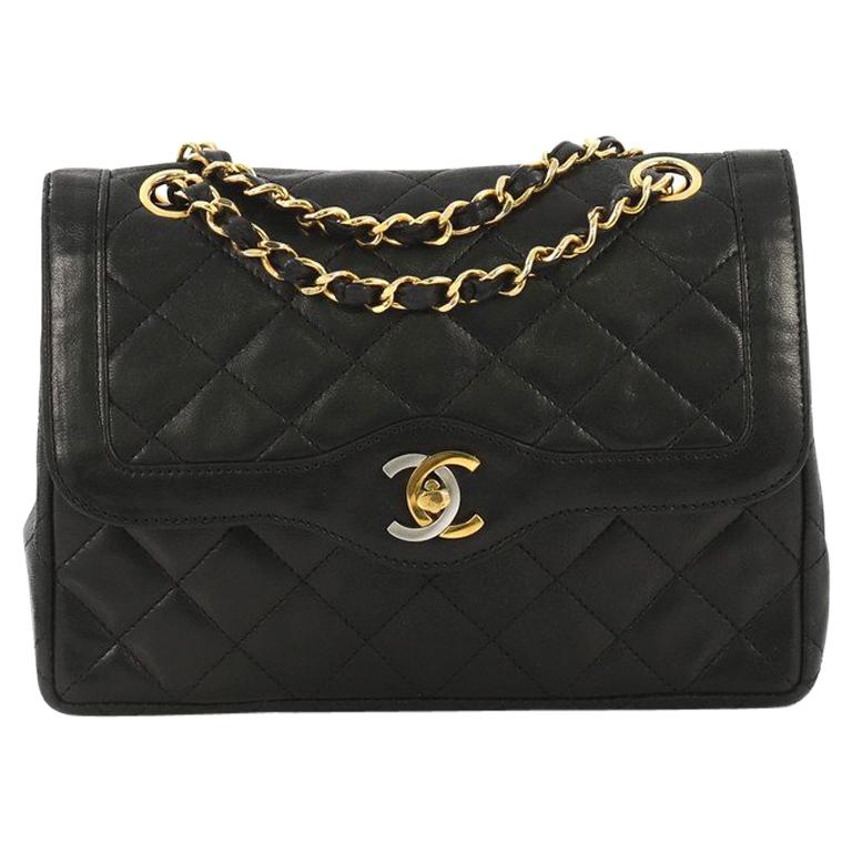 Chanel Vintage Two-Tone CC Flap Bag Quilted Lambskin Small