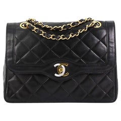 Chanel Vintage Two-Tone CC Flap Bag Quilted Lambskin Small