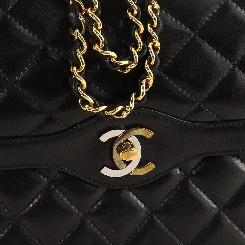 Chanel Vintage Two Tone Envelope Flap Bag Quilted Lambskin Medium 3