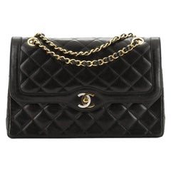 Chanel Vintage zwei Töne Umschlag Klappe Tasche gesteppt Lammfell Medium