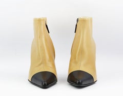 Chanel zweifarbige Lederstiefeletten im Vintage-Stil, EU 38 UK 5 US 8
