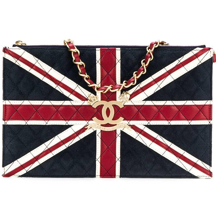 Chanel Suede Union Jack Shoulder Bag