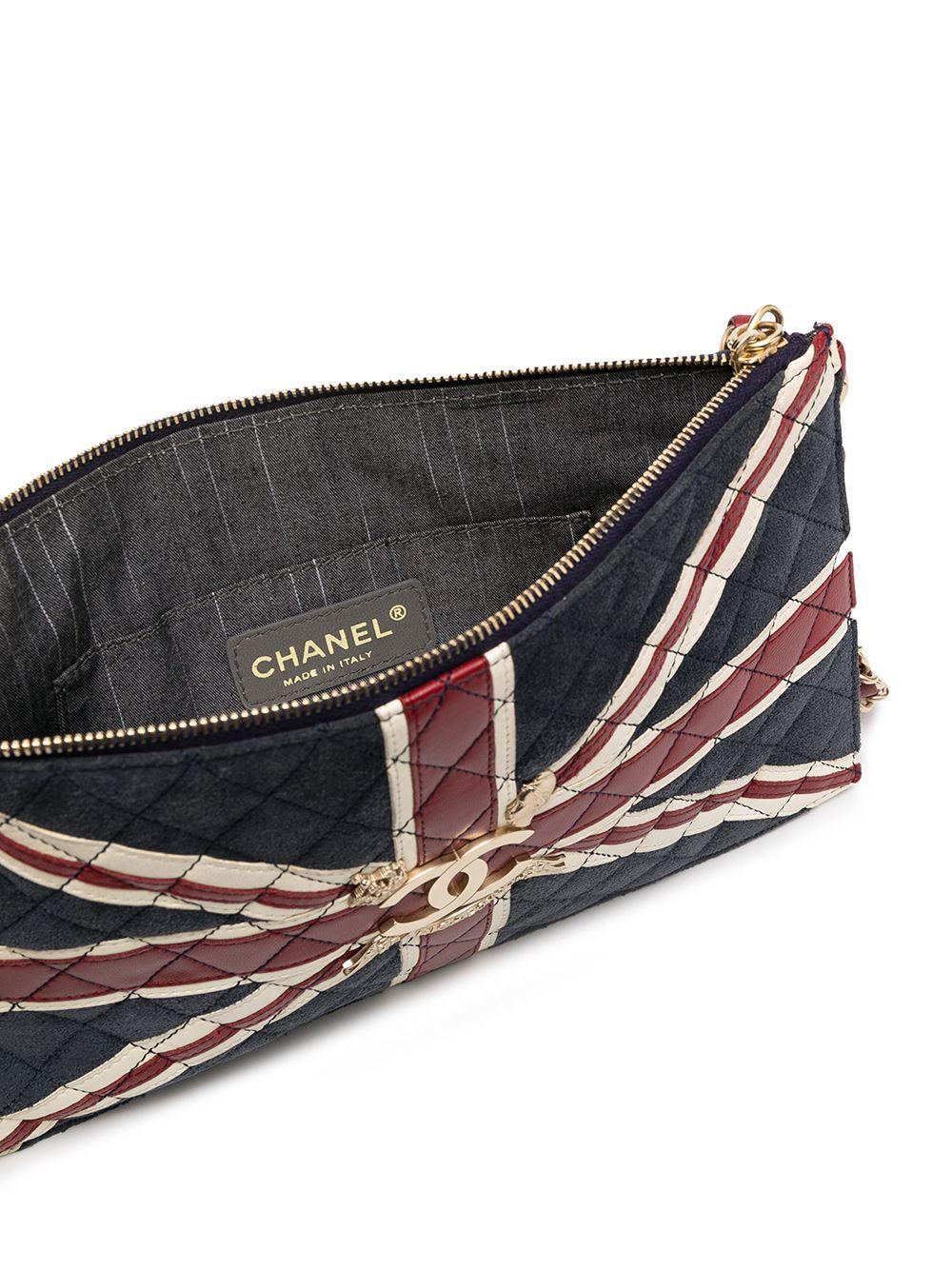 Black Chanel Vintage Union Jack Flat Bag