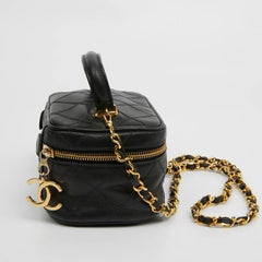 CHANEL Vintage Vanity Case Sac en cuir noir