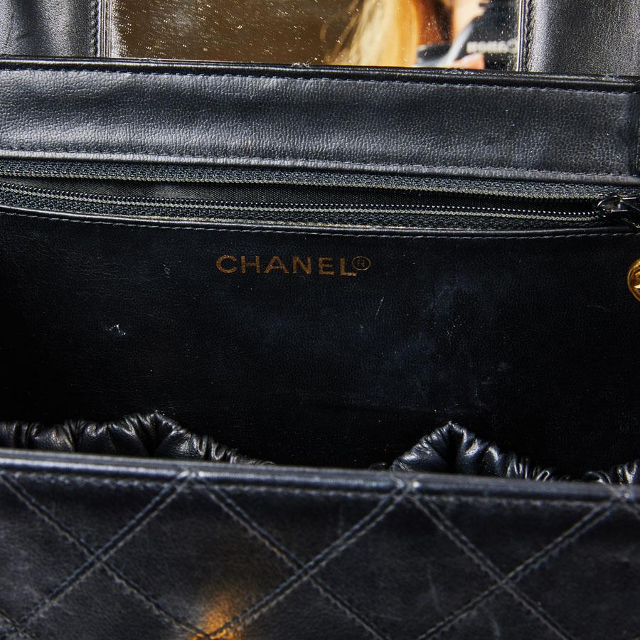CHANEL Vintage Vanity Case in Black Smooth Quilted Lambskin Leather 4
