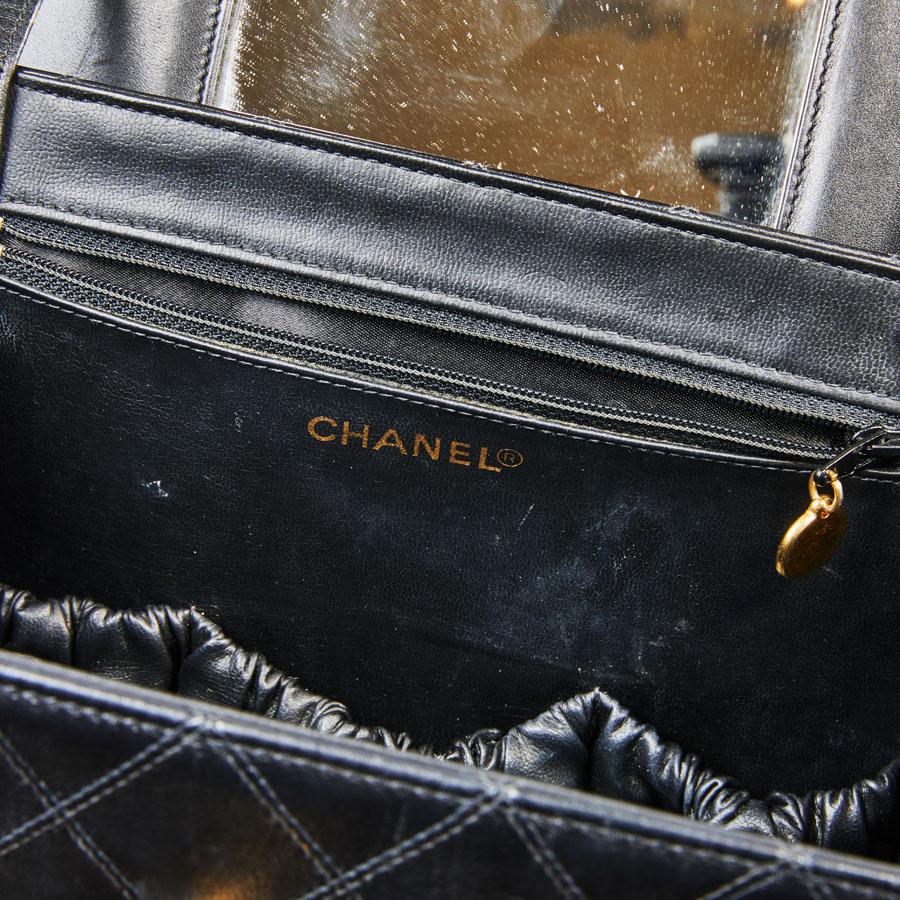 CHANEL Vintage Vanity Case in Black Smooth Quilted Lambskin Leather 8