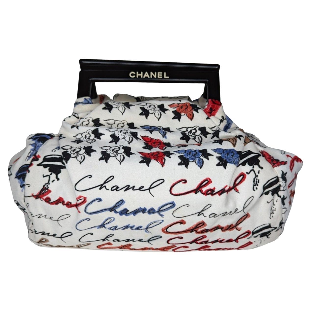 Chanel Vintage-Tasche aus Velours mit Kameliengriff