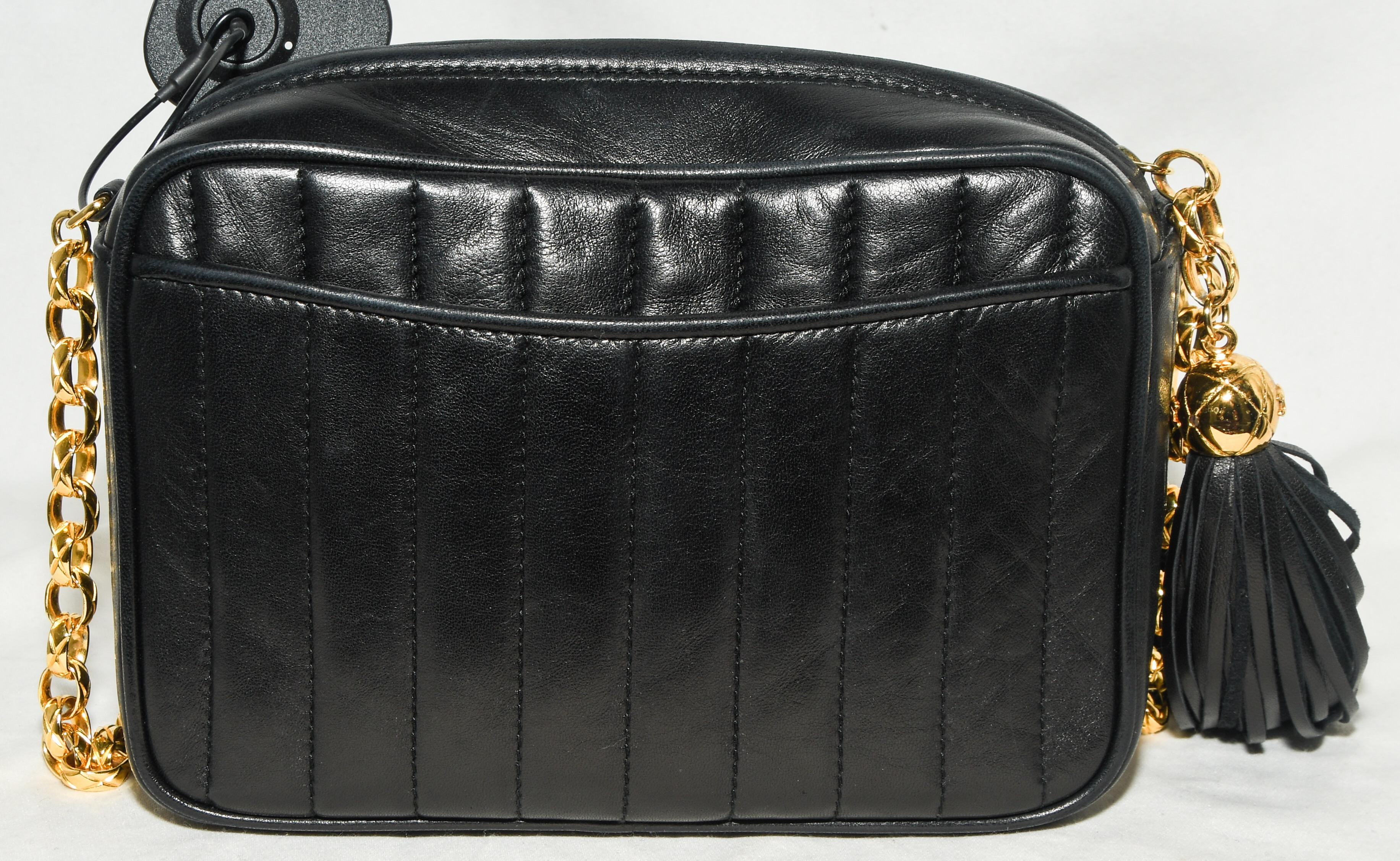 chanel vertical camera bag