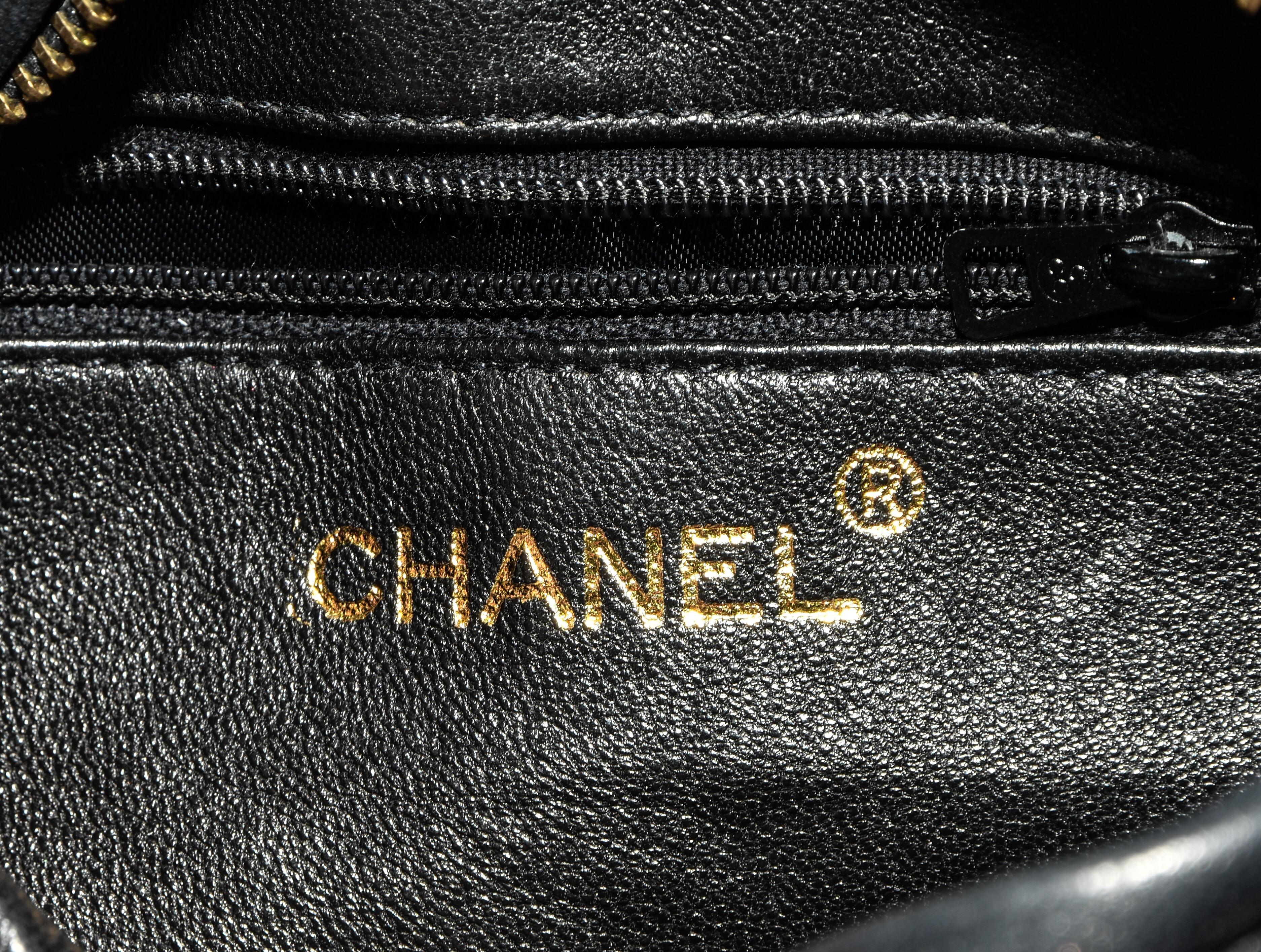 Chanel Vintage Vertical Quilt Camera Bag With Gold Chain 2