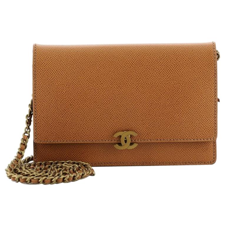 Chanel Vintage Nude Caviar Leather Wallet on Chain WOC For Sale at 1stDibs