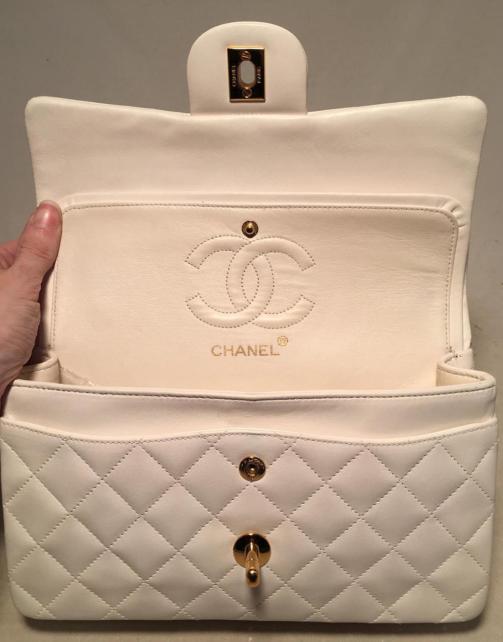 Chanel Vintage White 9 inch 2.55 Double Flap Classic Shoulder Bag 2