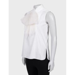 Chanel Vintage White Bow Blouse - Size FR36/S