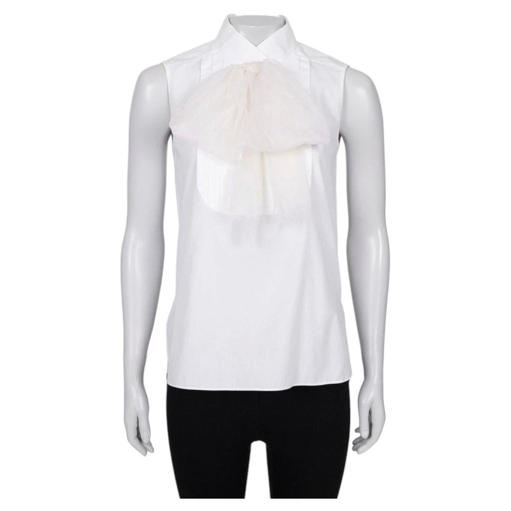Chanel Vintage White Bow Blouse - Size FR36/S