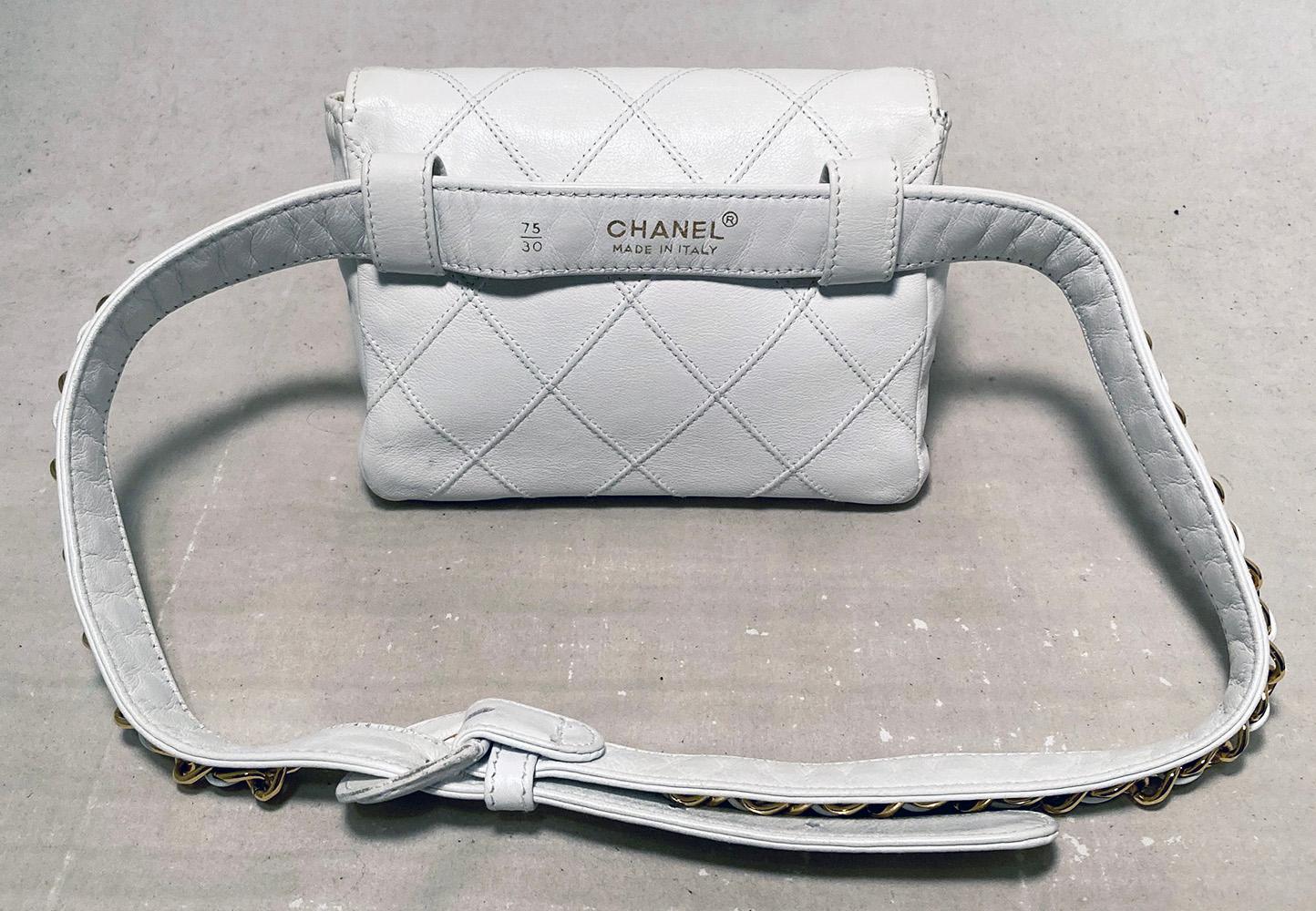 white chanel belt bag