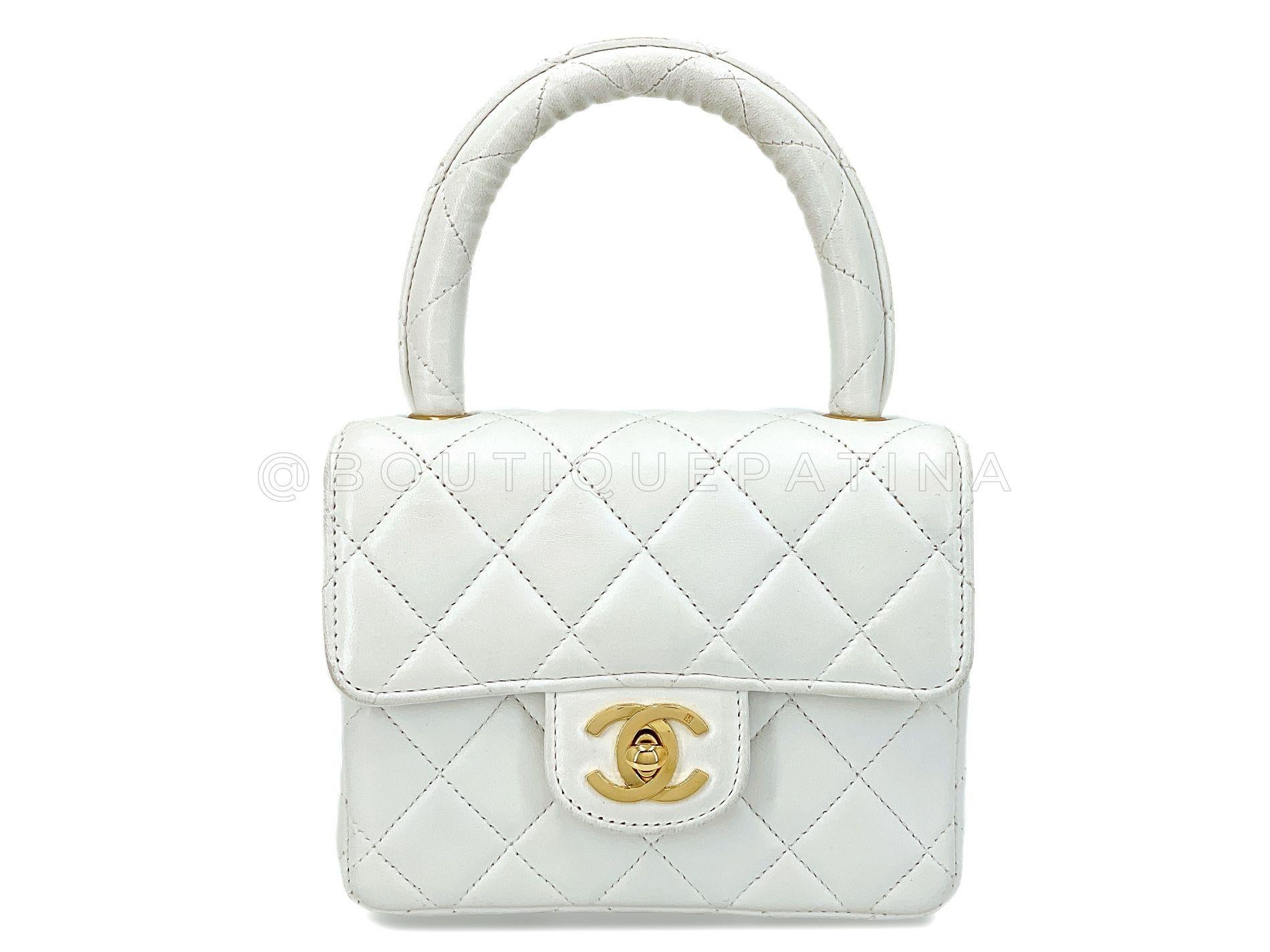 Chanel, sac Kelly blanc Parent Child Mommy Daughter set 24k GHW 68349 en vente 10