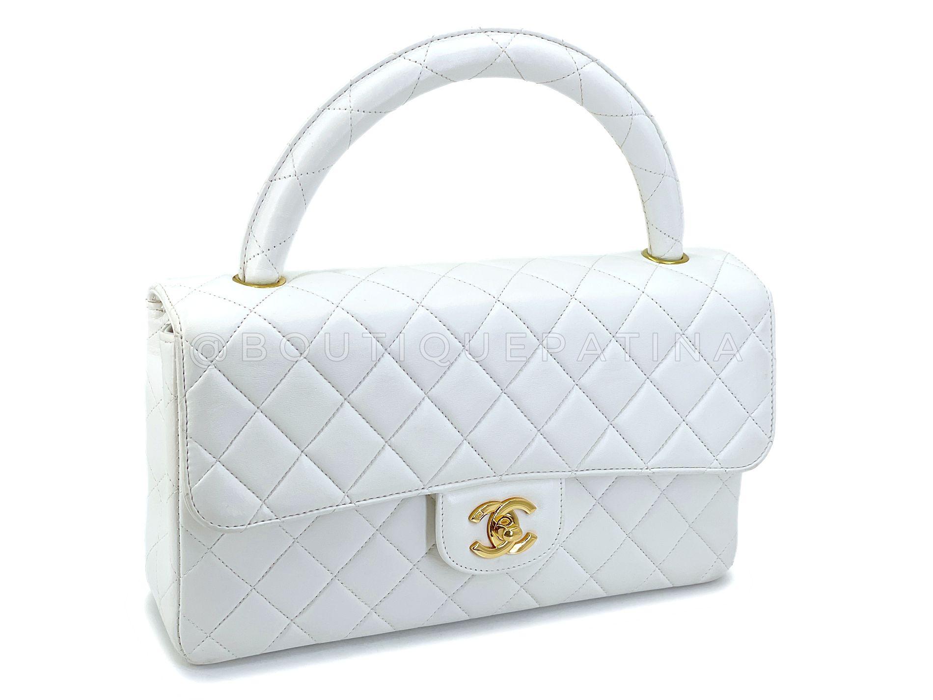 Gris Chanel, sac Kelly blanc Parent Child Mommy Daughter set 24k GHW 68349 en vente