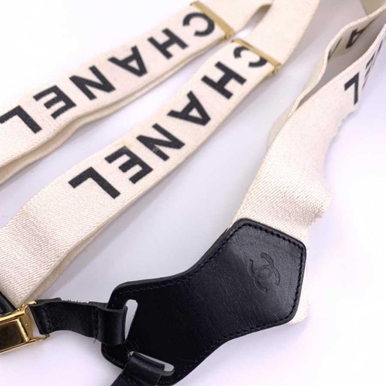 CHANEL Vintage White Suspenders at 1stDibs | white chanel  display picture 2