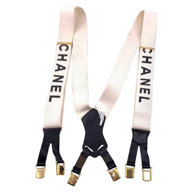 CHANEL Vintage White Suspenders at 1stDibs | white chanel suspenders ...