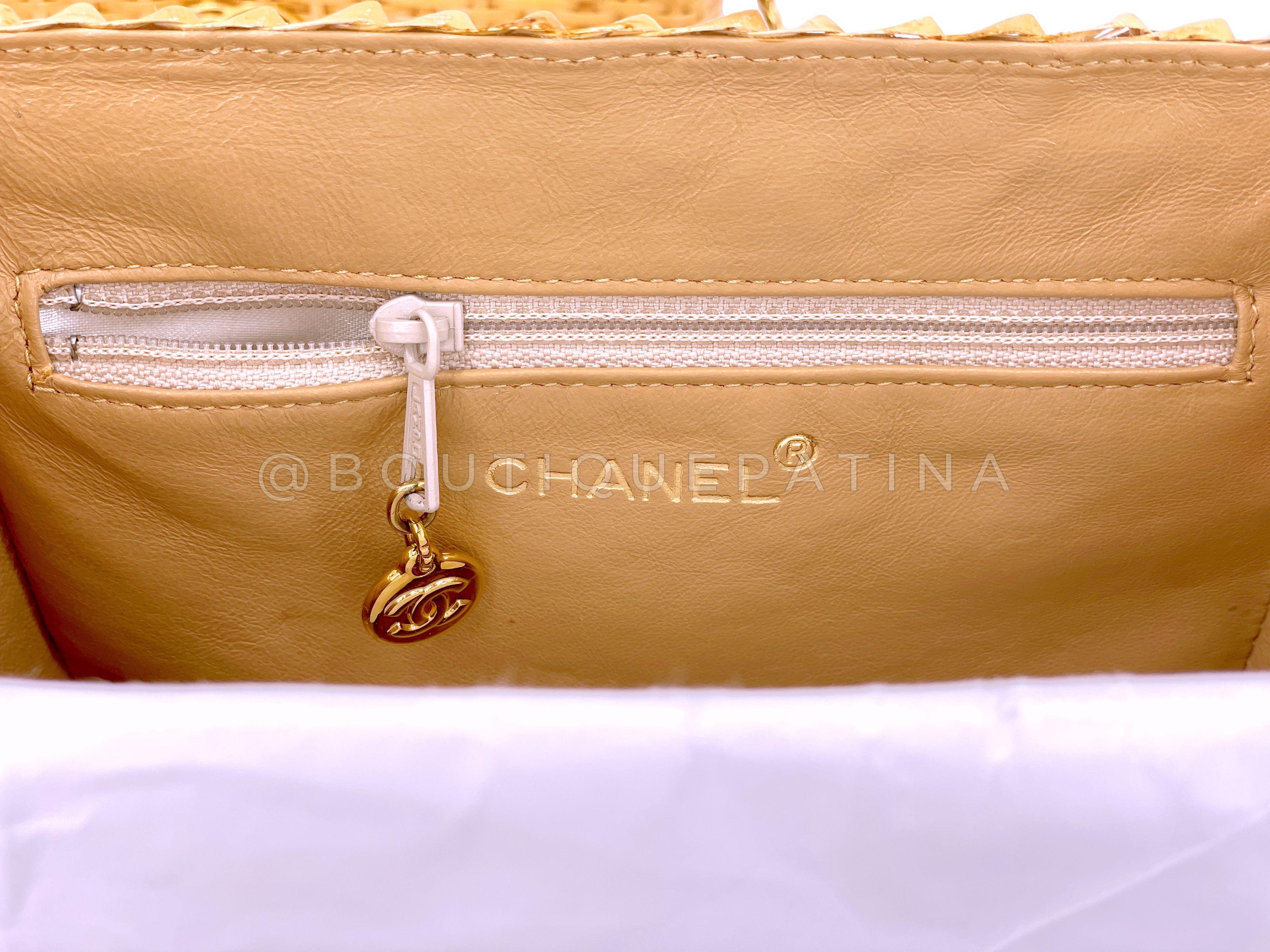 Chanel Vintage Wicker Mini Picnic Basket Rattan Bag w Chain 67399 For Sale 5