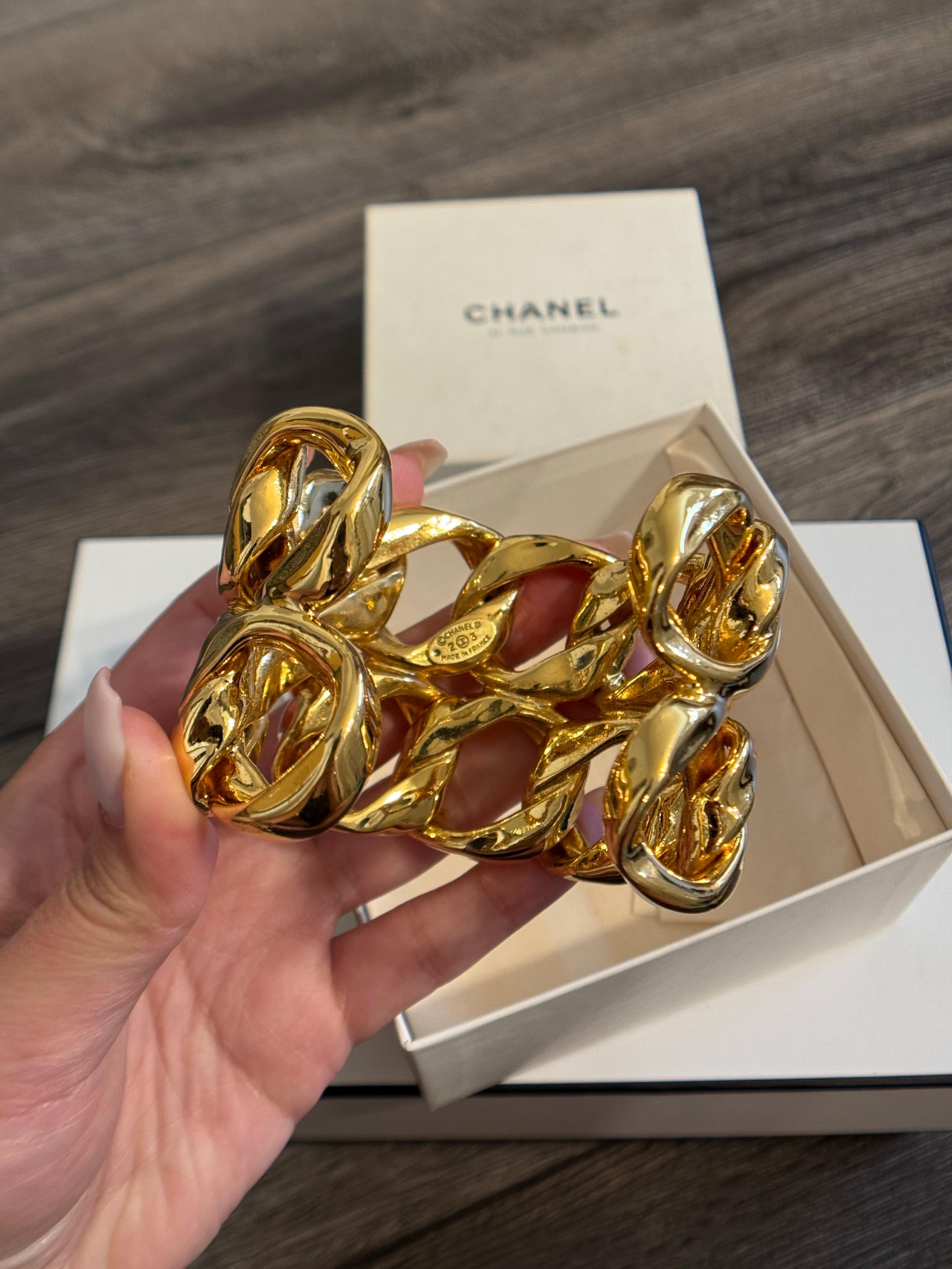 Bracciale Chanel vintage a maglie larghe in oro A Link In condizioni buone in vendita a Bellevue, WA